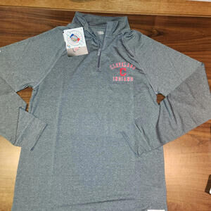 NEW Mens Stitches Cleveland Indians Guardians 1/4 Zip Pullover LS Shirt Sz S